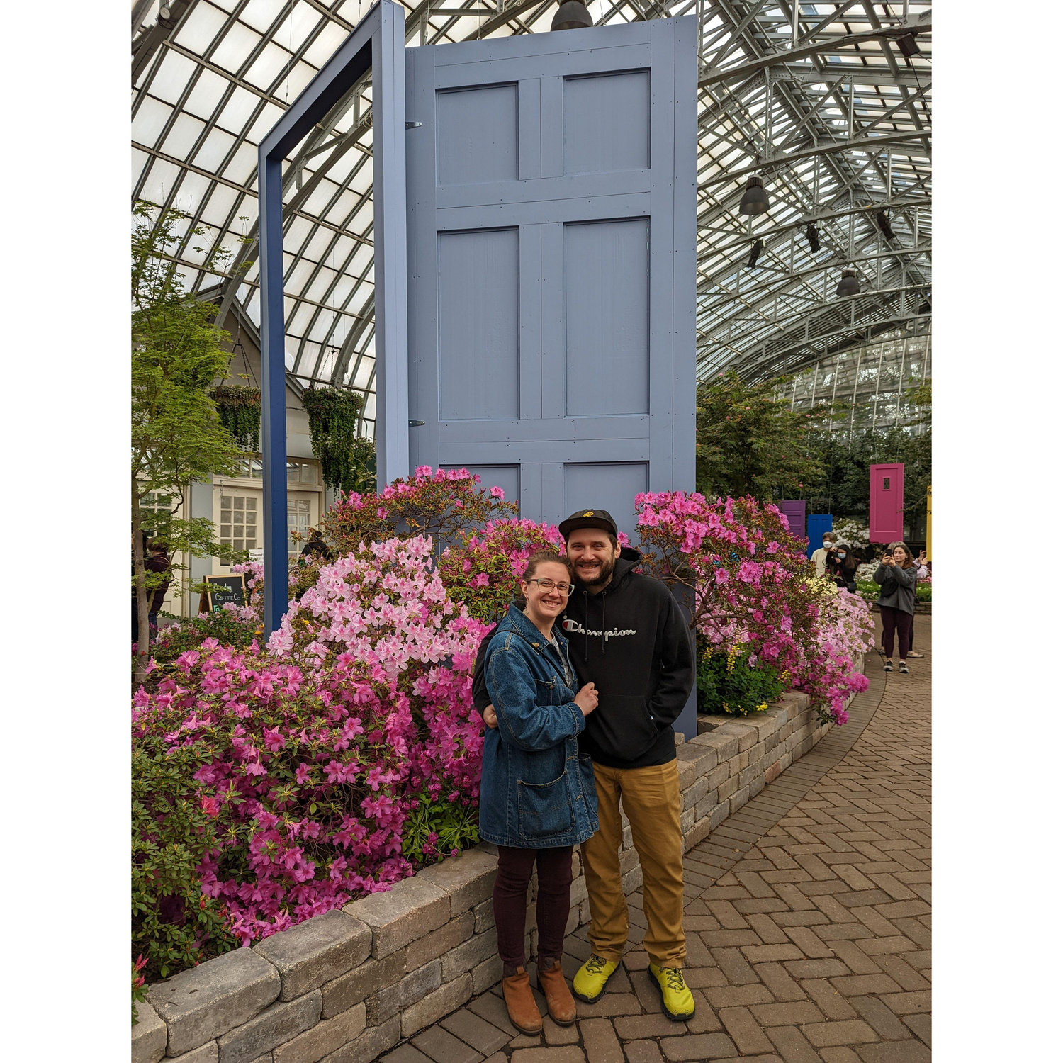 At our favorite place in Chicago - Garfield Park Conservatory; taken in 2022.