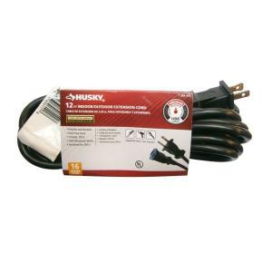12 ft. 16/2 Indoor/Outdoor Extension Cord, Black