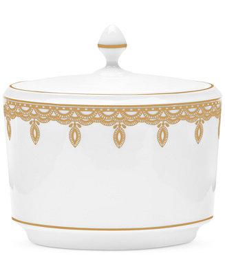 Lismore Lace Gold Covered Sugar Bowl