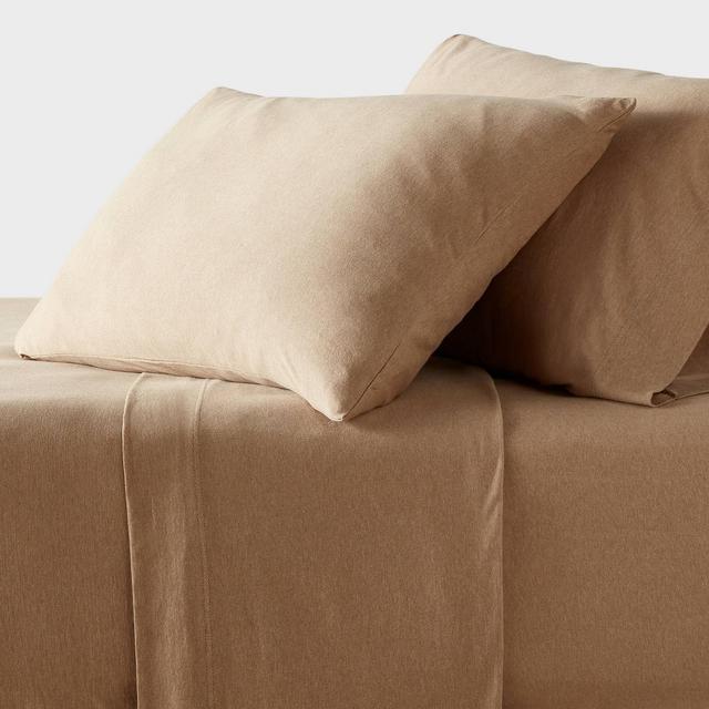 King Cotton Jersey Sheet Set Brown Heather - Threshold™