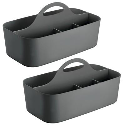 Bathroom Storage Organizer Caddy Tote, Large, 2 Pack: Black