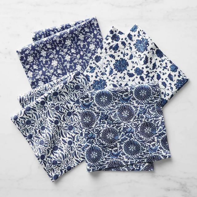 Marlo Thomas Napkins, Set of 4, Blue