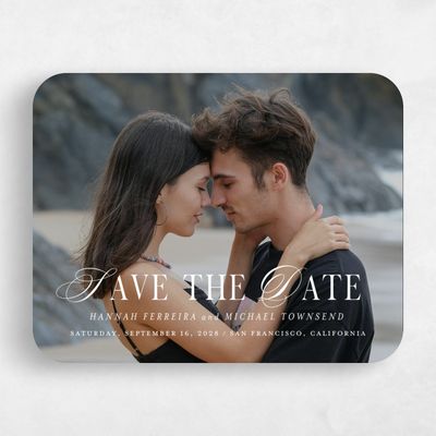 White Typography Wedding Save the Date - Jalen Photo