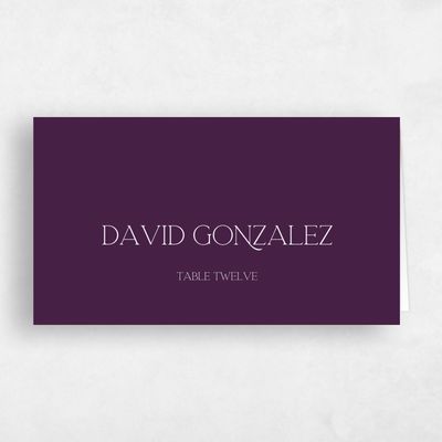 Eggplant, Purple Wedding Place Card - Hazeldale