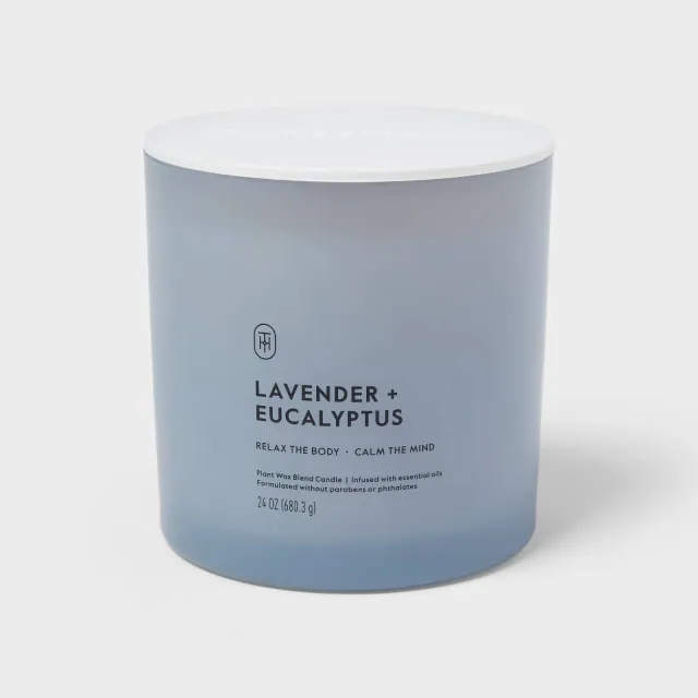 3 Wick Glass Lavender and Eucalyptus Jar Candle 24oz - Threshold™
