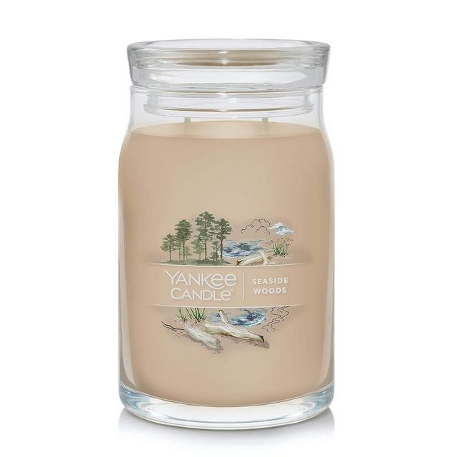 Yankee Candle Seaside Woods Scented, Signature 20oz Large Jar 2-Wick Candle, Over 60 Hours of Burn Time