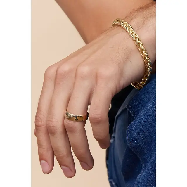 Oradina Men's Forever Band Statement Ring in 14K Gold