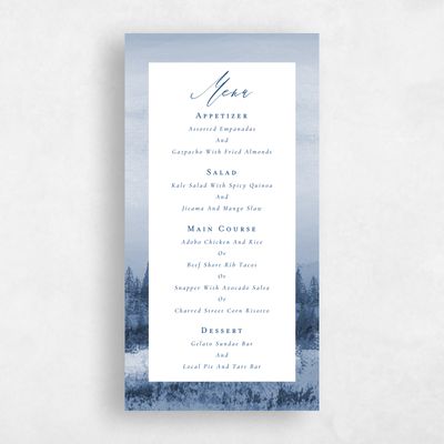 Dark Blue Wedding Menu - Rockford