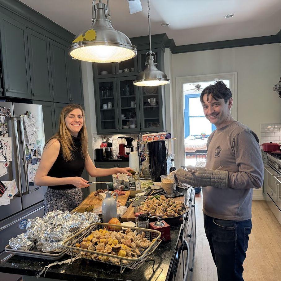 Preparing for our first Thanksgiving dinner together