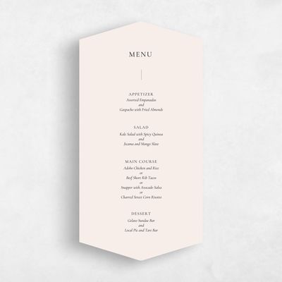 Beige Diamond Wedding Menu - Barnell