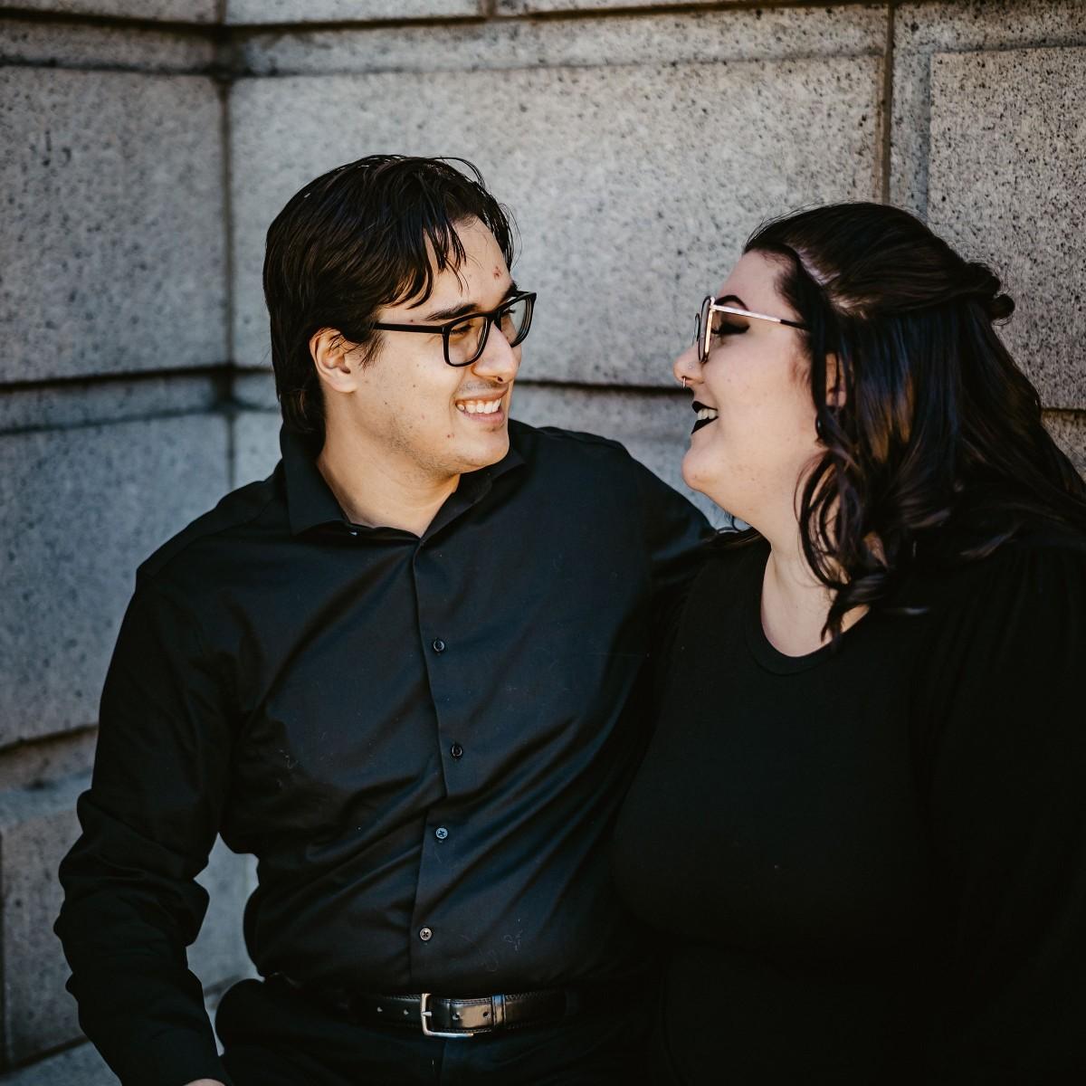 A rare photo of us smiling at the same time.