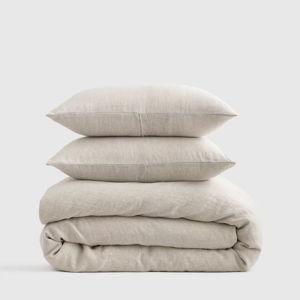 European Linen Duvet Cover Set - King/Cal King- Natural Chambray