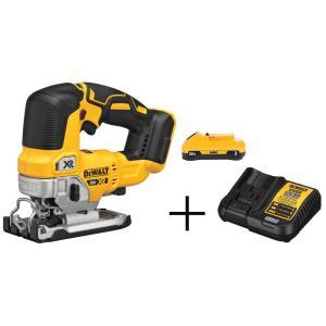 20-Volt MAX Lithium-Ion Cordless Brushless Jigsaw (Tool-Only) with Free 20-Volt MAX Battery 3.0Ah & Charger