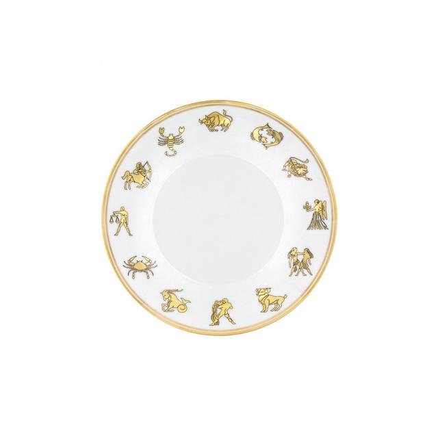 Zodiac round dessert porcelain plates, set of 4