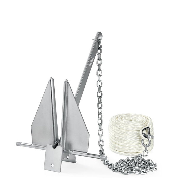MUS-LEX Heavy Duty Boat Anchor Kit with a 3.5/5/8/10/13/18 lb Danforth Anchor,Anchor Chain,Rope and Shackles,Fluke Anchor for Pontoons, Dinghies, Fishing Boats, Bass Boats,Sport Yachts