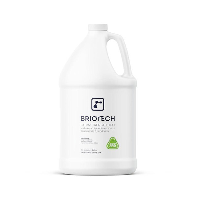 BRIOTECH Surface/Air 500, Pure Hypochlorous 500 PPM for ULV Foggers Sprayers & Humidifiers, Professional Cleaner Deodorizer for Dental, Offices, Schools, Homes, Peroxide Free, 1 Gallon Refill
