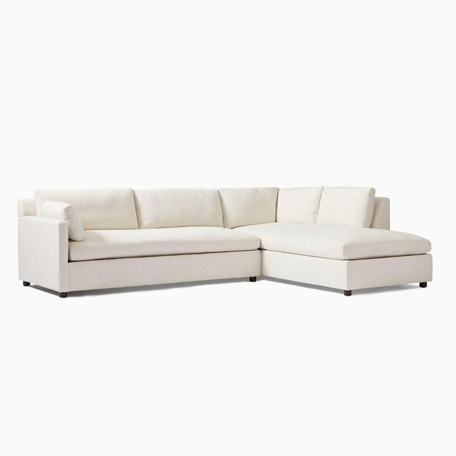 Marin 2.5-Seat 2-Piece Right Terminal Chaise Sectional, Performance Basketweave Alabaster