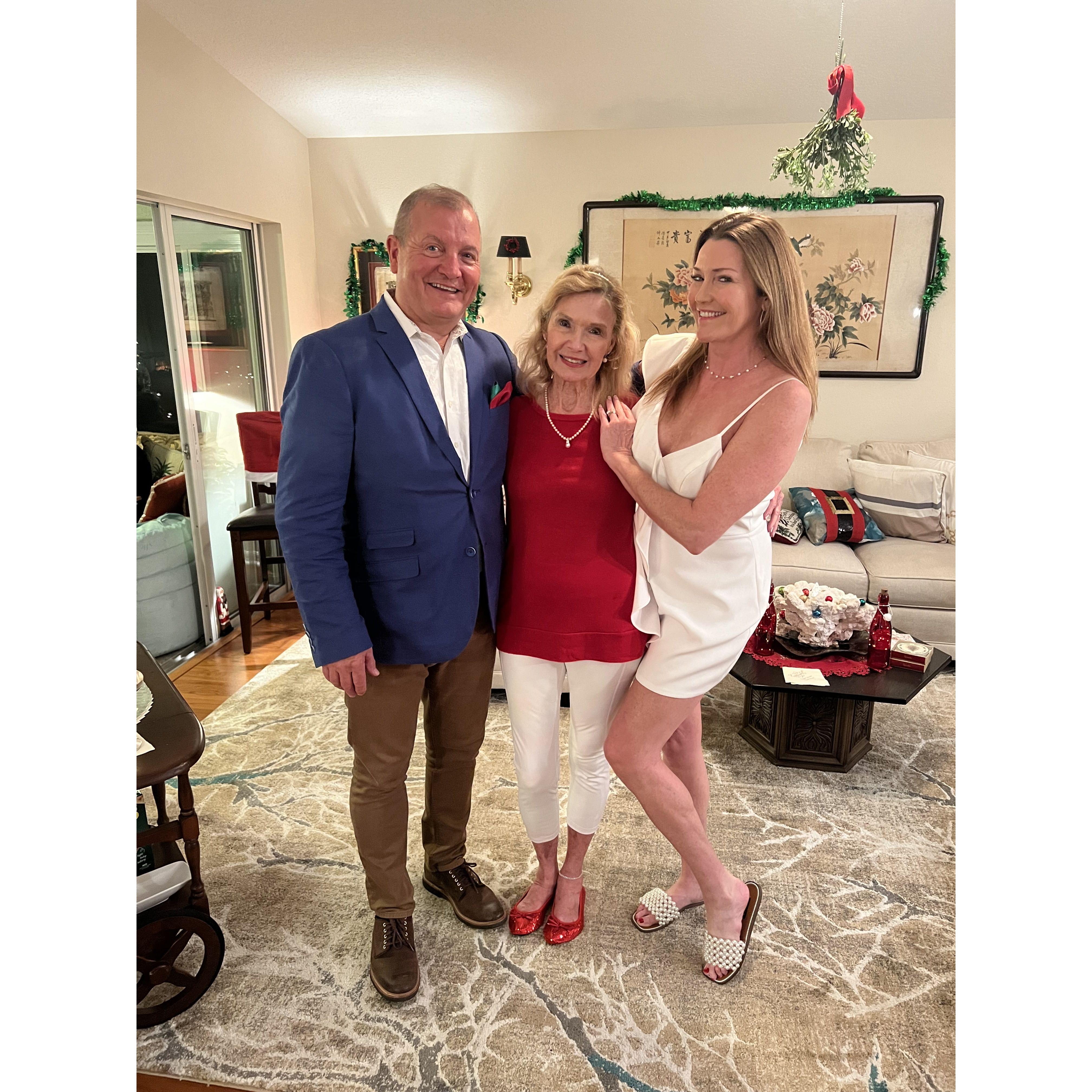 Mom hosted a Christmas engagement cocktail reception in Ocala, Florida