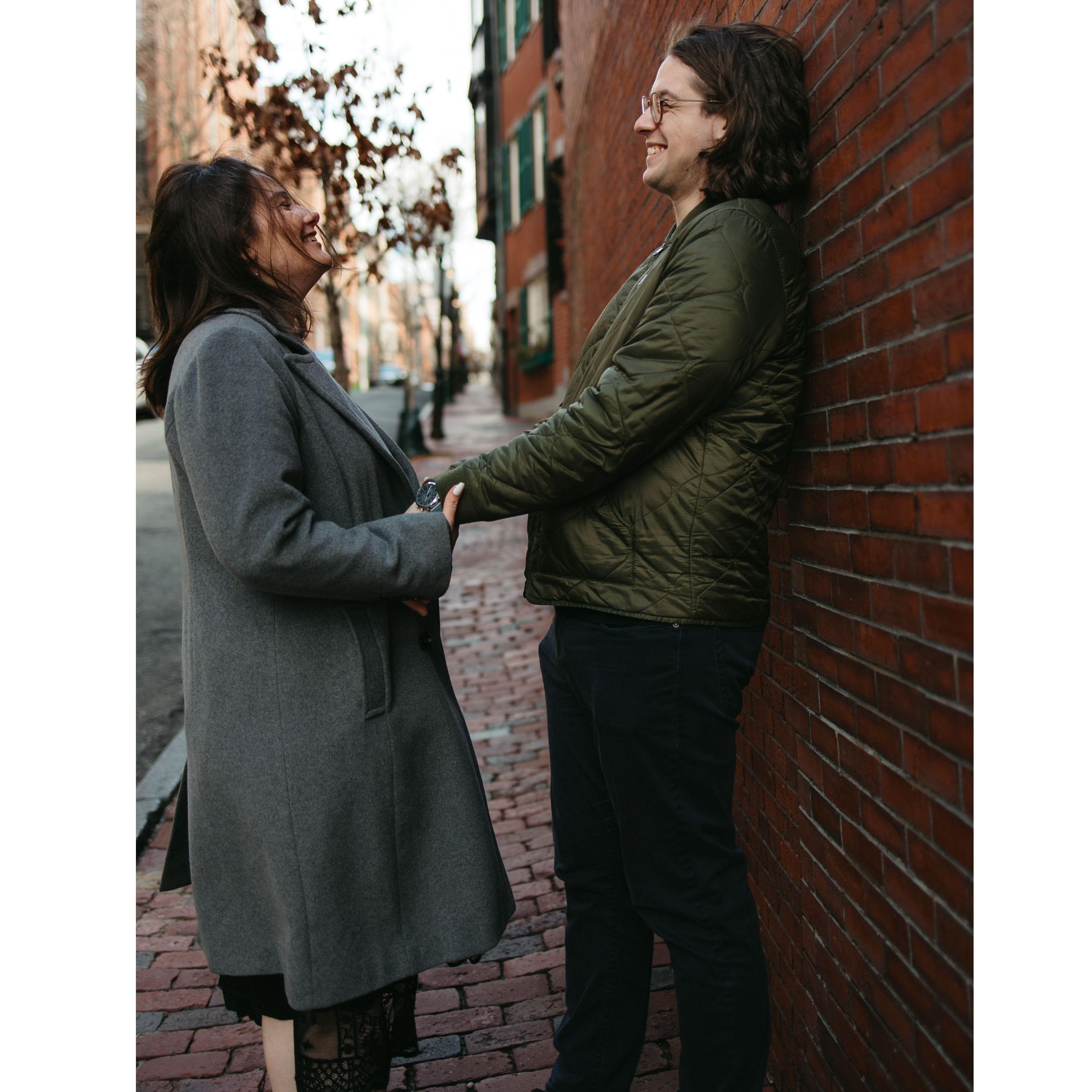 From our engagement photo shoot in Beacon Hill.
