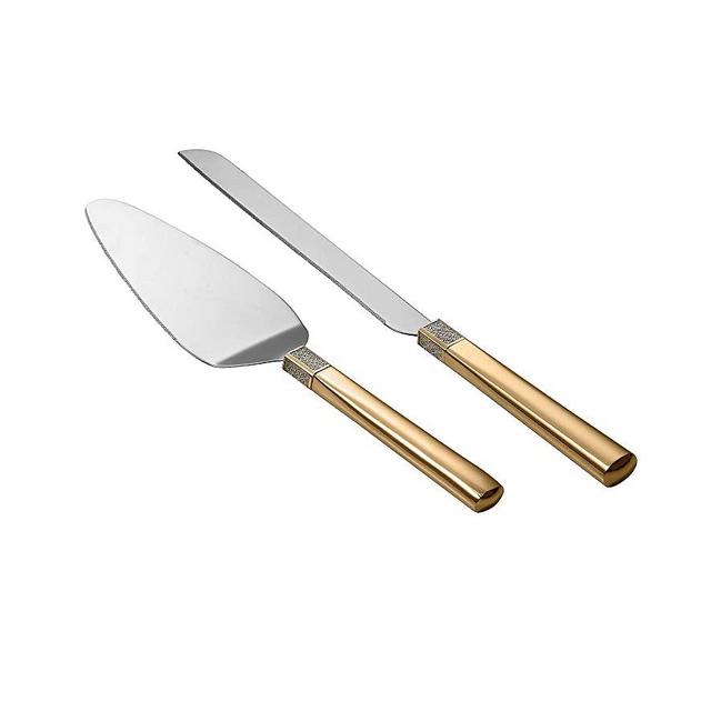 Waterford Lismore Diamond Gold Cake Knife & Server