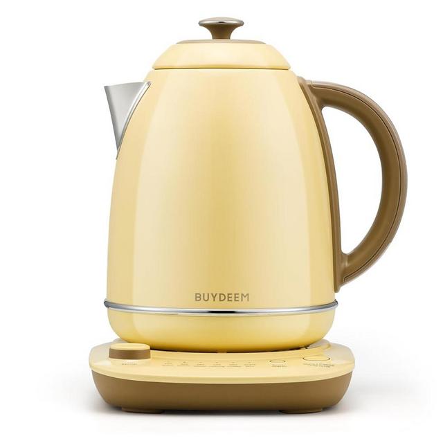 BUYDEEM K740 Electric Kettle with Temperature Control, 12H Keep Warm, Quick Boil, Stainless Steel Hot Water Boiler for Tea Coffee Milk, 1.7L, Mellow Yellow
