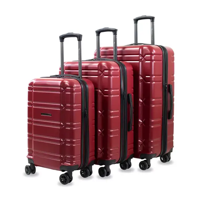 American Green Travel Allegro 3-Piece Hardside Spinner Luggage Set in Merlot