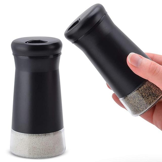 Home EC Premium Salt and Pepper Shakers with Adjustable Pour Holes - Elegant Stainless Steel Salt and Pepper Dispenser - Perfect for Himalayan, Kosher and Sea Salts - Spices W/Collapsible Funnel/Ebook
