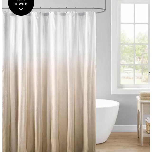 Ara Ombre Printed Seersucker Shower Curtain, 72" x 72"