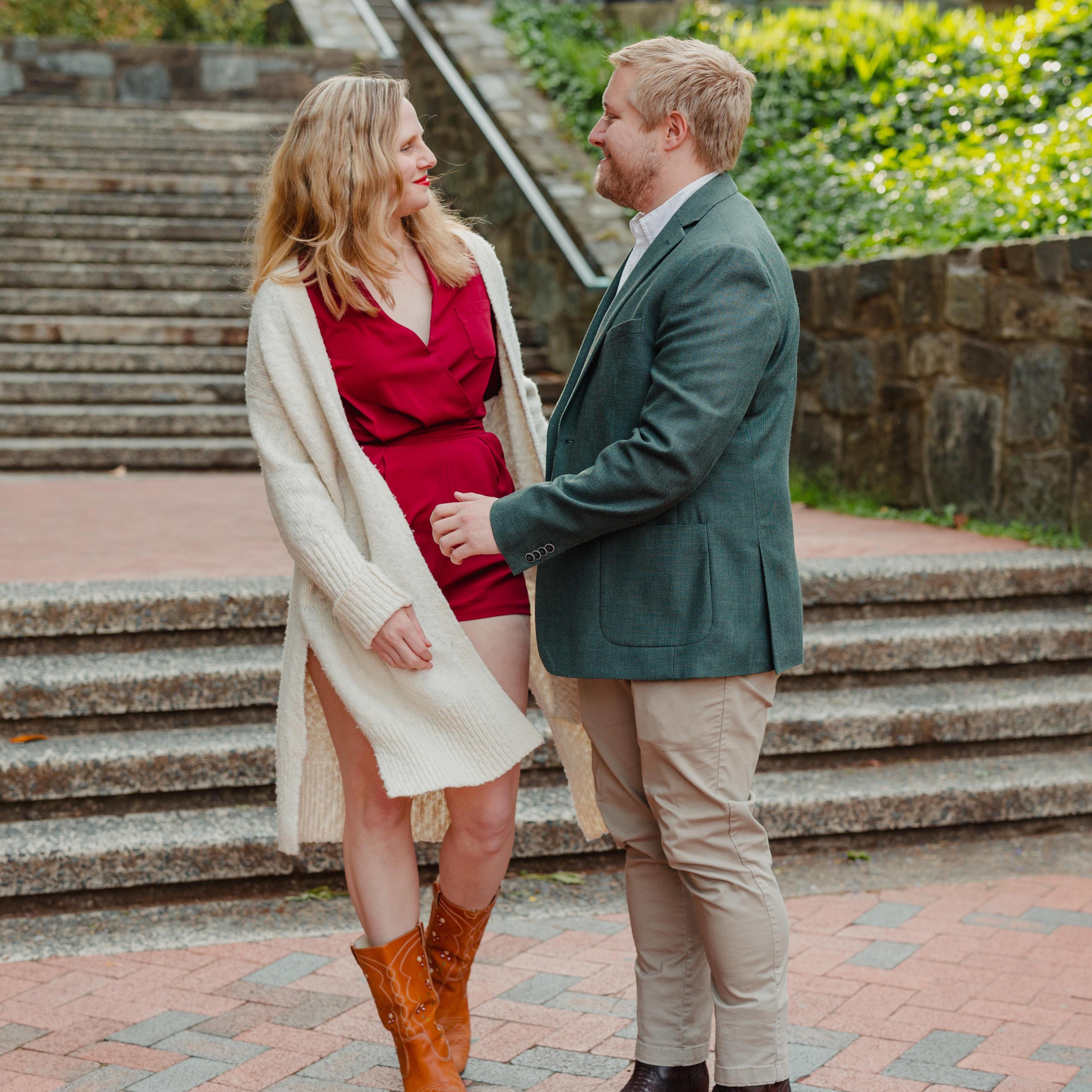 Part of our engagement photo shoot in Georgetown, a historic DC neighborhood.
