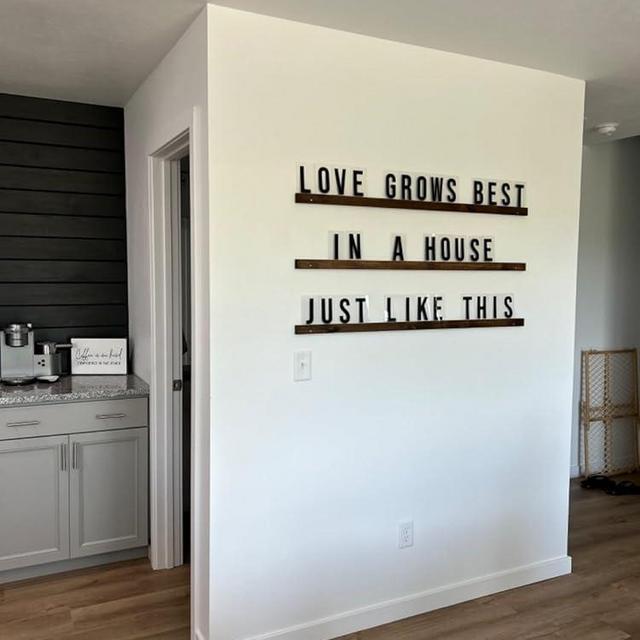 XL Letterboard Handcrafted Message Board for Wall Decor, Love Grows in a House Sign, Kids Room Art, Nursery Wall Decor, Wooden Wall Art for Living Room, Bedroom, Dining Room, Kitchen, Entryway