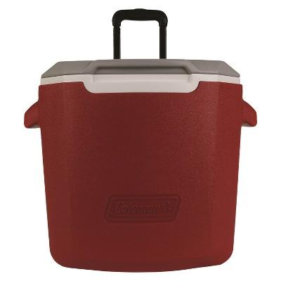 Product description page - Coleman® 28 Quart C-Tec™ Performance Wheeled Cooler - Red