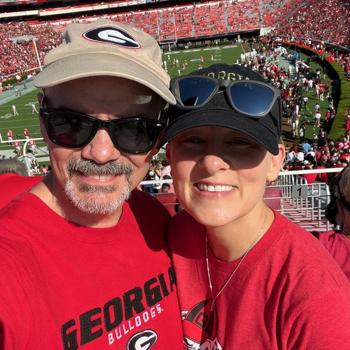 Tara's first UGA game!  GO DAWGS!