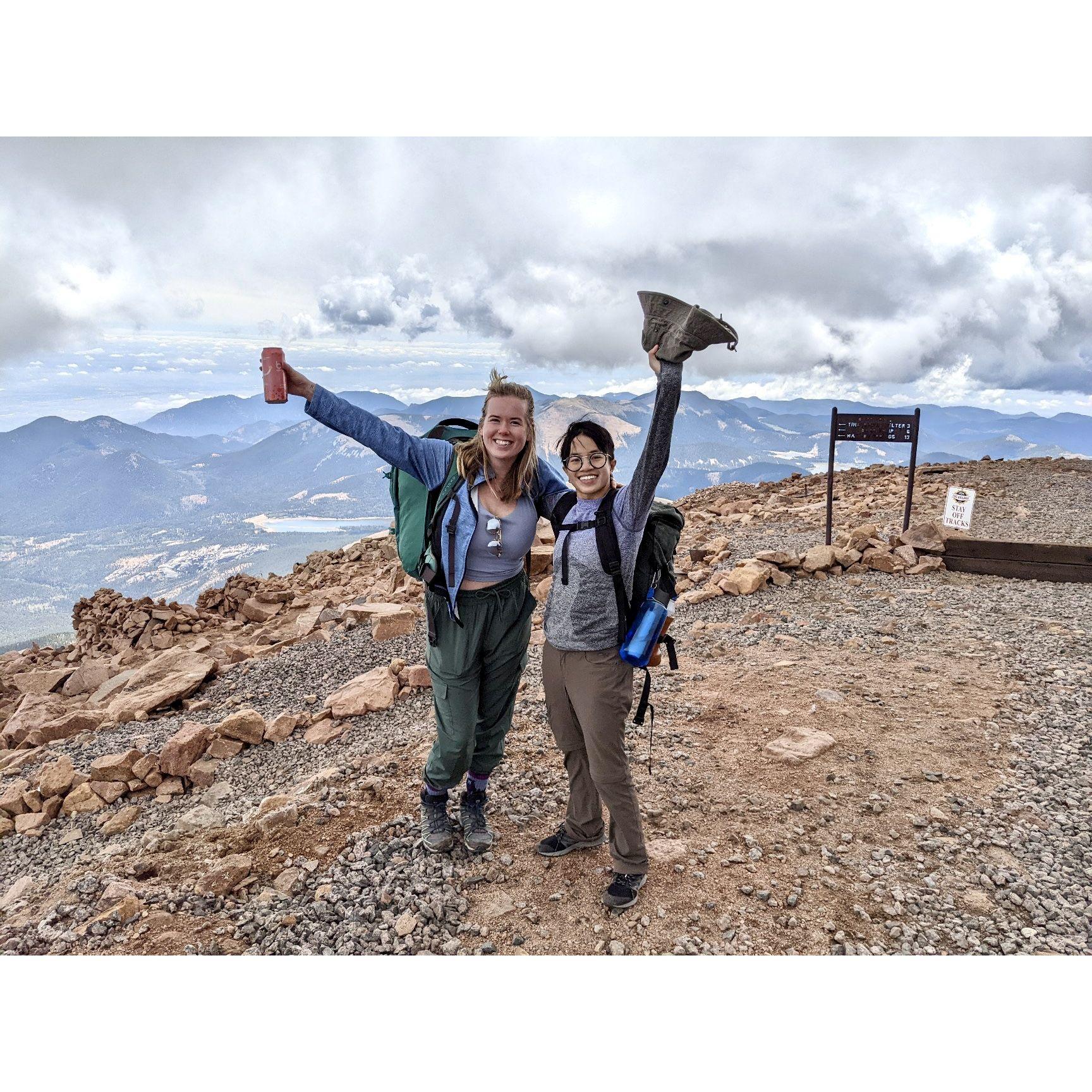 After us finishing hiking Pikes Peak, elevation 14,108, June 2022
