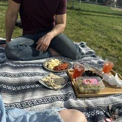 Doug made us a picnic on our first warm day of the year