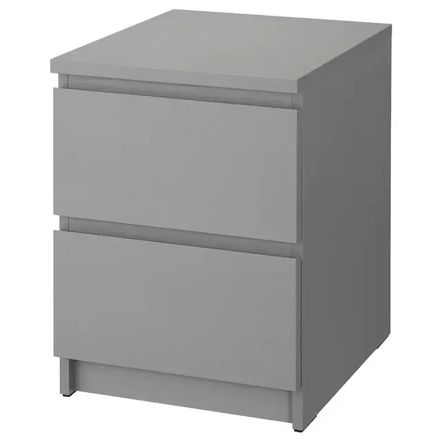 2-drawer chest, gray stained,