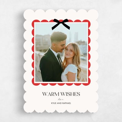 Beige Scalloped Holiday Card - Norwich