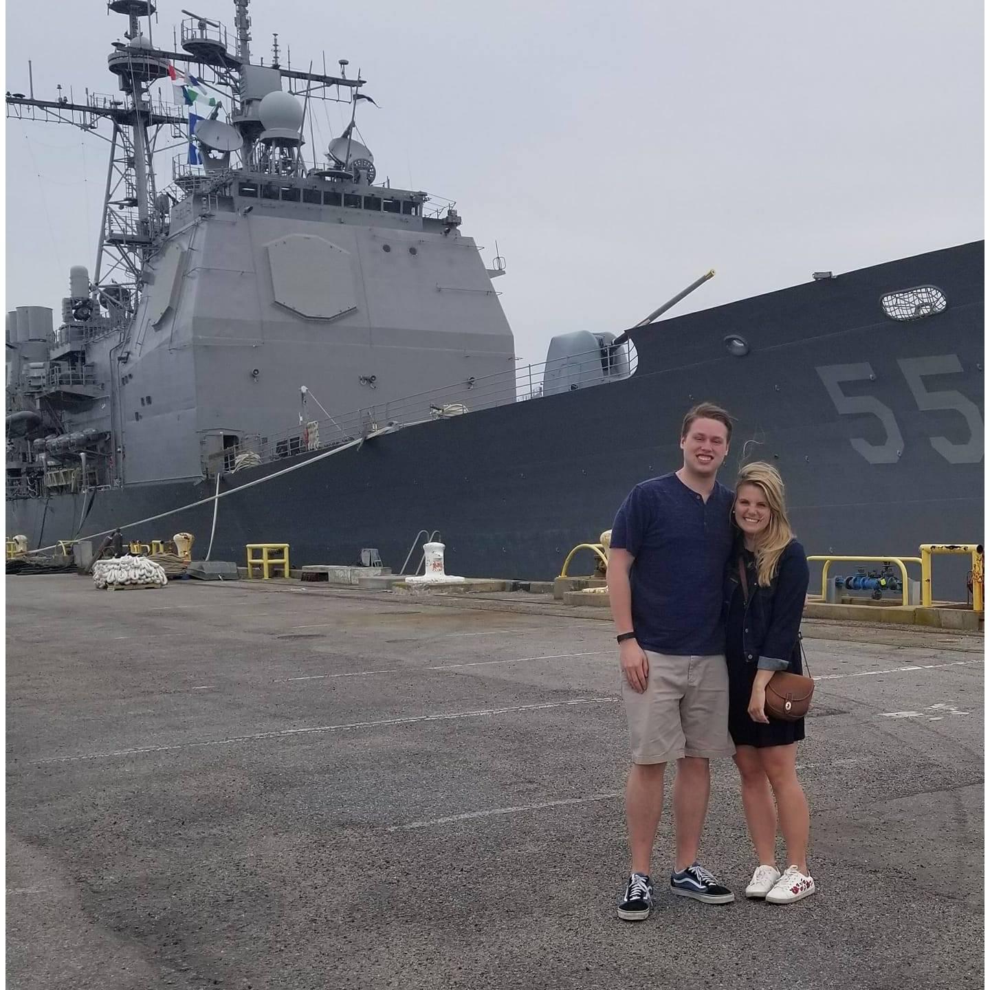 Taken right after Kyle met Savannah's dad for the first time (on his Naval ship, talk about a stressful meet the parents!)