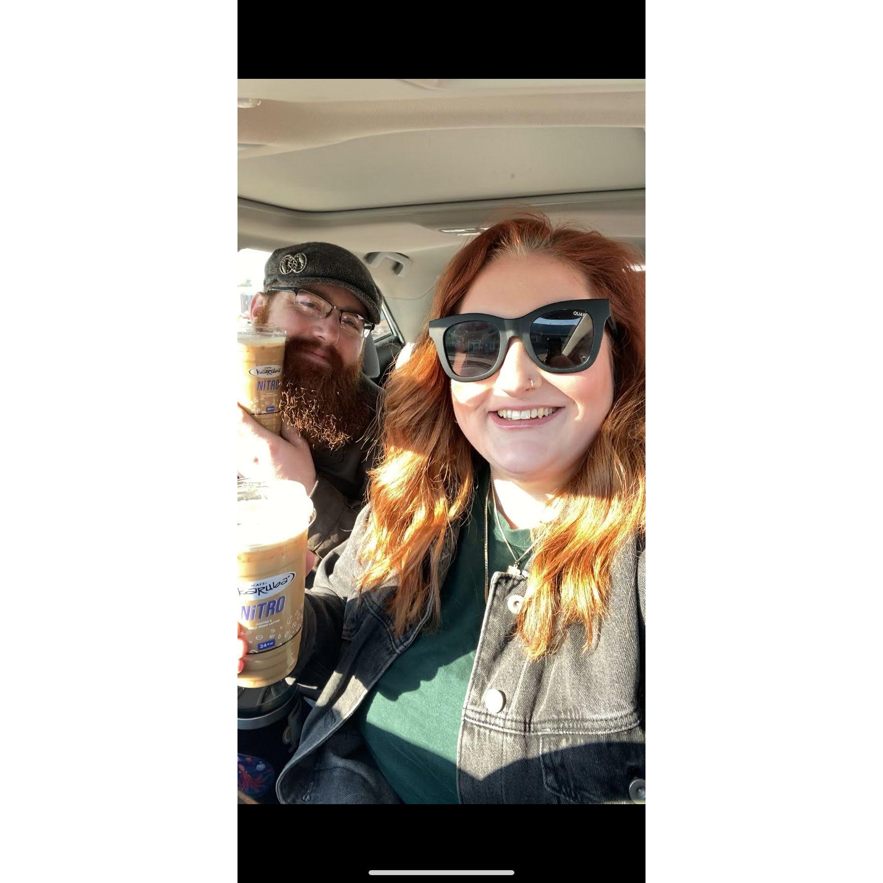 From one of our many thrifting/antiquing adventures. We love Kwik Trip Cold Brew
