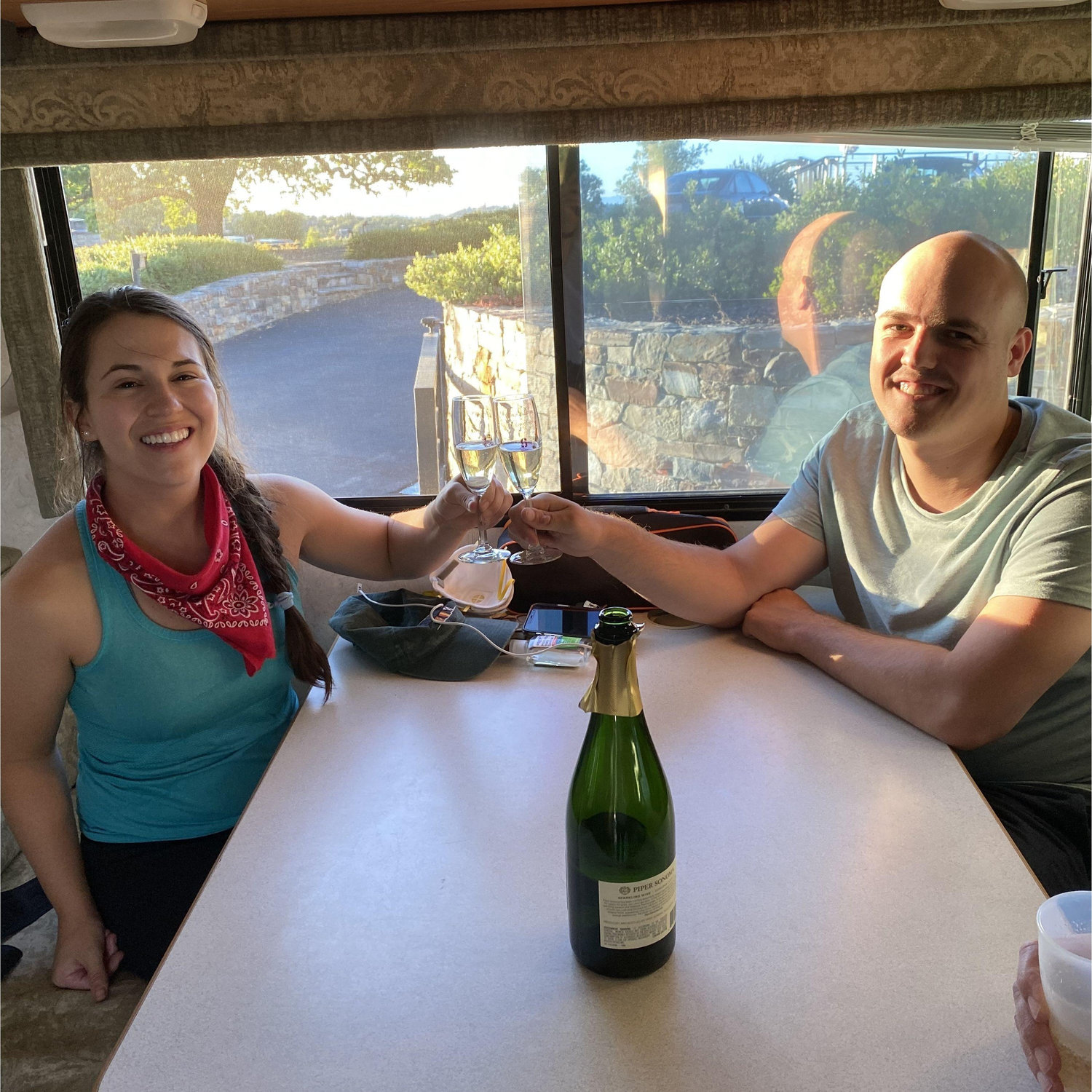 cheers-ing when we bought our RV