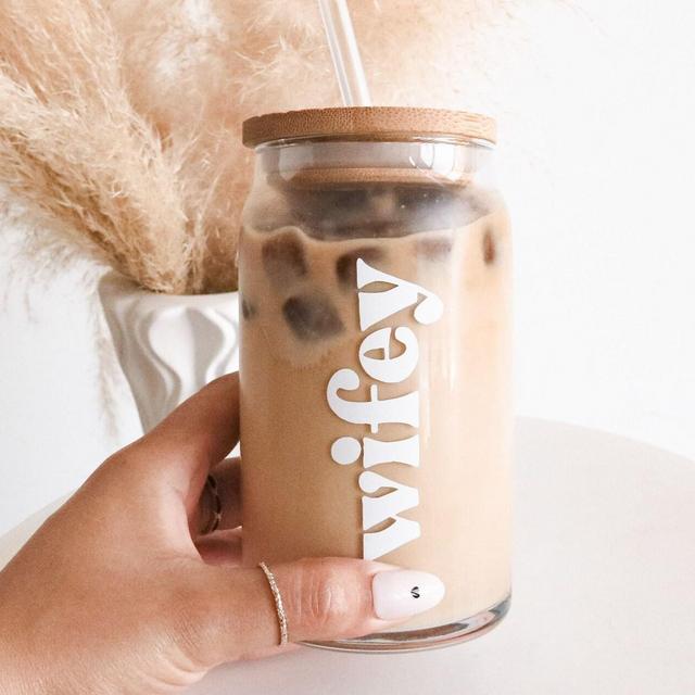 Wifey Cup Iced Coffee Cup Wifey Mug Glass...