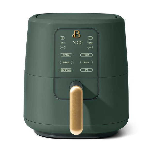 3 Quart Digital Air Fryer, Compact Small Kitchen Air Fryer with Touch Screen Display, 4 Preset Functions, 170°F–400°F Adjustable Temperature, Ceramic Nonstick Basket, 1200W (Thyme Green)