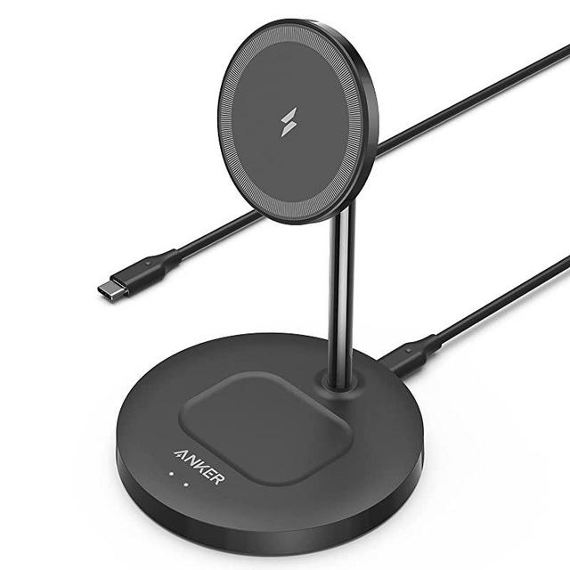 Anker Wireless Charging Stand, PowerWave 2-in-1 Magnetic Stand Lite with USB-C Cable, for iPhone 14/14 Pro/14 Plus/14 Pro Max/13/13 Pro /13 Pro Max, AirPods 2/Pro (No AC Adapter)