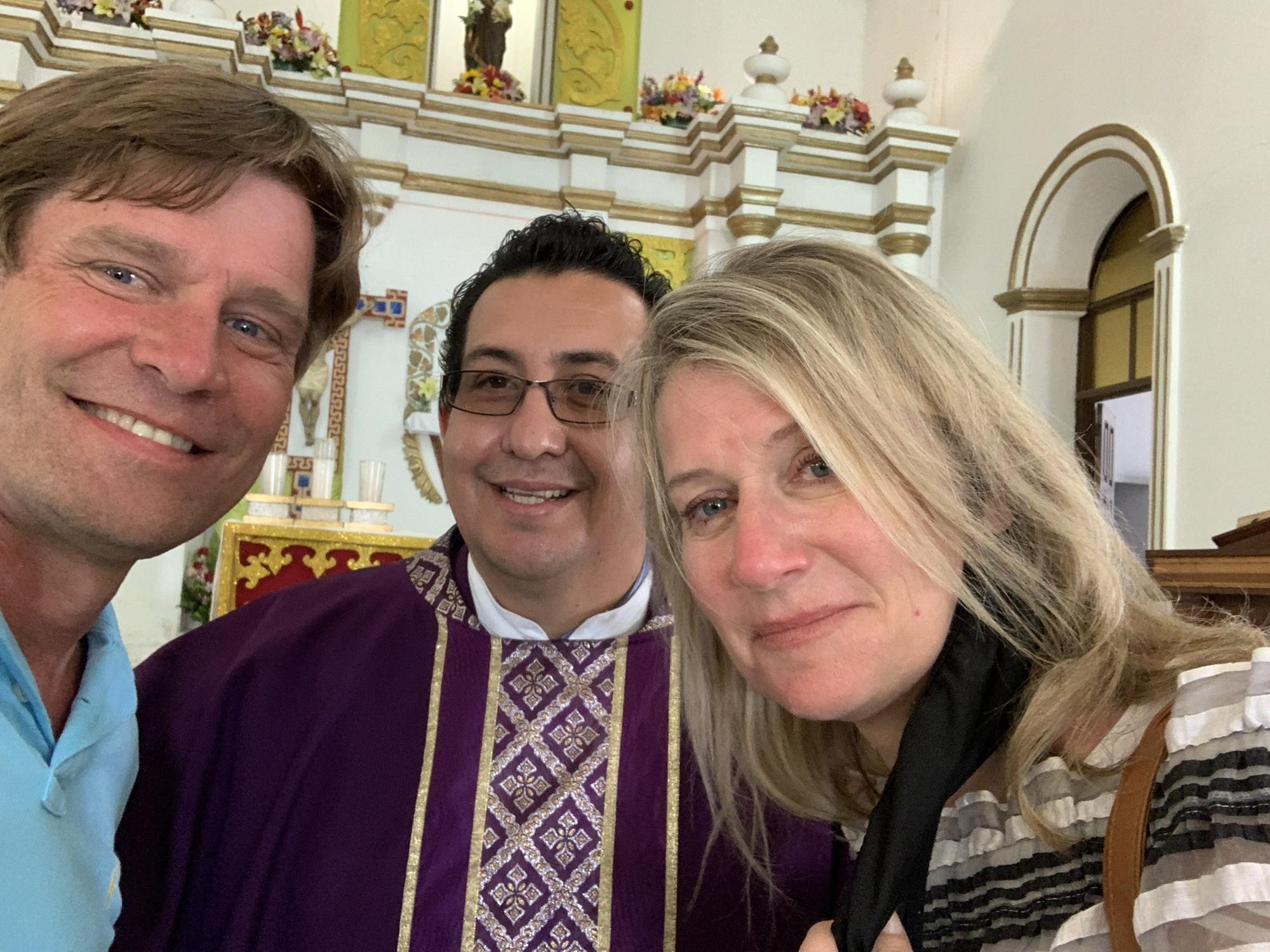 While in San Jose del Cabo, in the church we got engaged in, after mass we asked the priest to bless us and our future together.