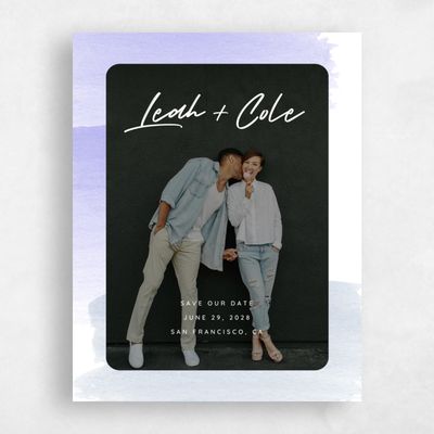 Soft Periwinkle, Blue Wedding Save the Date - Bailey Photo
