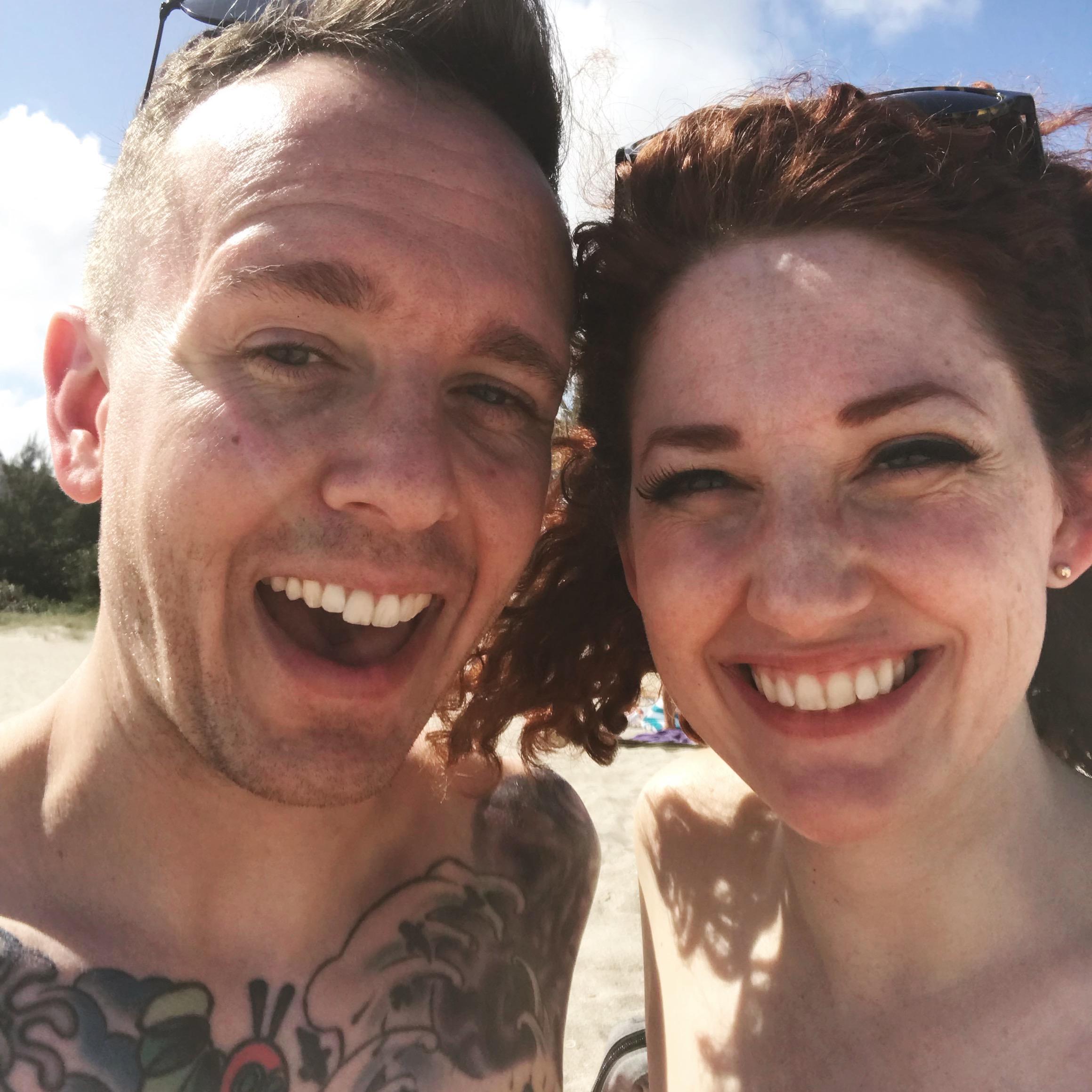 Our first trip to the beach together in March 2019.