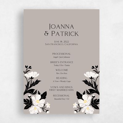 Grey Wedding Program - Glenarden