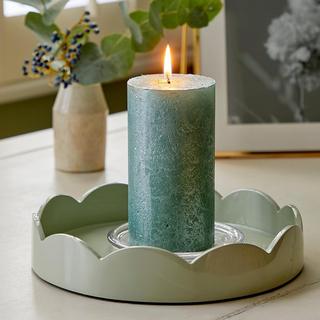 Small Round Lacquer Scalloped Tray