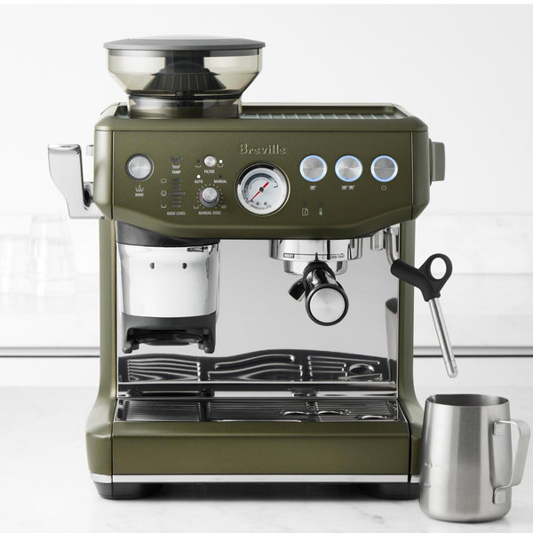 Breville ® Barista Express ® Impress Espresso Machine in Olive Tapenade
