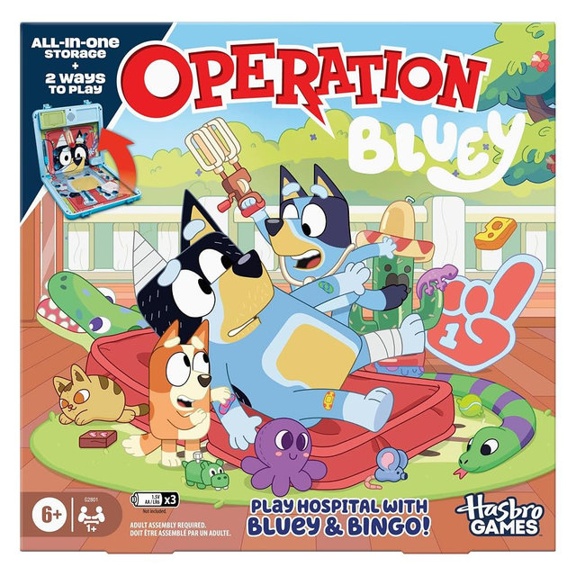 Operation Bluey Edition Board Game for Kids – Electronic Talking Game with All-in-1 Carrying Case – 2 Ways to Play – 1+ Players – 10 Mins. – Ages 6+ (Amazon Exclusive)