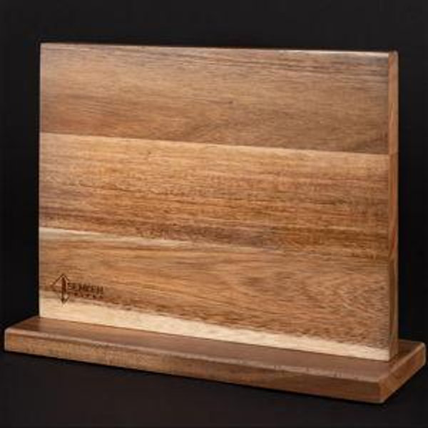 Senken Knives Natural Acacia Hardwood Magnetic Knife Block - Double Sided Ultra Strong Neodymium Magnets - Knife Holder For 12+ Knives And Scissors & Reviews | Wayfair